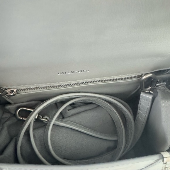 Balenciaga HOURGLASS SMALL CROCODILE EMBOSSED Crossbody Top Handle Shoulder Bag - Picture 12 of 13